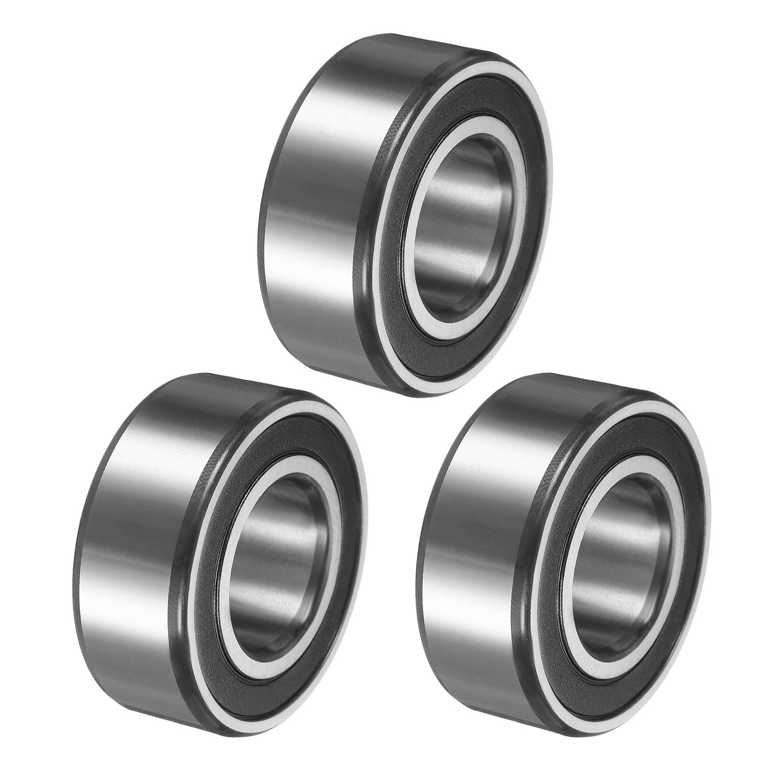 Uxcell 3 Pack 3206-2RS/5206-2RS Double Row Sealed Angular Contact Ball Bearing, 30 x 62 x 23.8mm Ball Bearings for Electric Motor, Pumps, Compressors, Agricultural Machinery