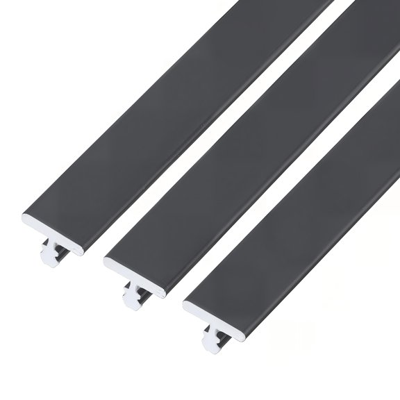 Uxcell 3 Pack Aluminum T Molding Floor Transition Strip, 3 FT x 0.31 Inch Floor Divider Trims, Thresholds Strips for Doors and Joining Flooring Gaps, Laminate, Wood, Tile, Vinyl, Black