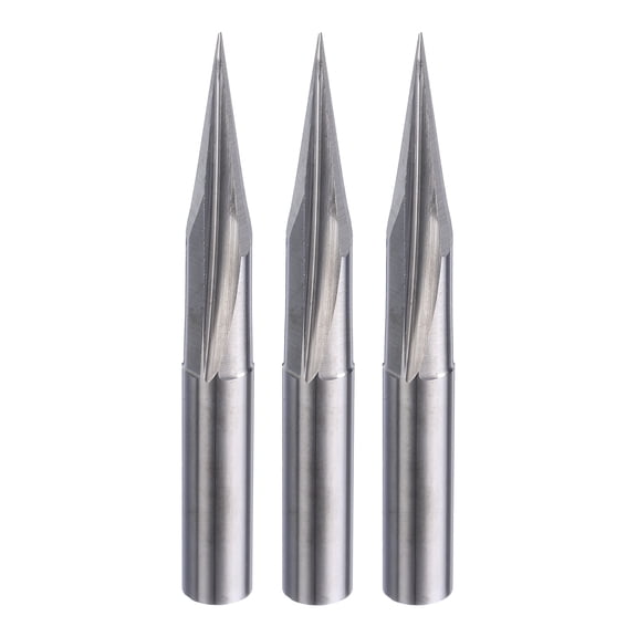 Uxcell 3 Pack CNC V Bit 15 Degree 15/64" Shank 0.5mm Tip Engraving V Bit Chamfer End Mill
