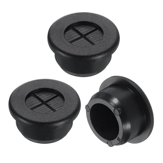 Uxcell 3 Pack Cable Cord Grommet, 13/16" Inch (20mm) Desk Grommet Flexible Rubber Grommets Wire Hole Cover Pass Through for Office Computer Desk Wire Organizer, Black