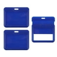 thumbnail image 1 of Uxcell 3 Pack Clear Badge Holder, Plastic ID Badge Holder Double Sided Horizontal ID Protector Clips, Blue, 1 of 6