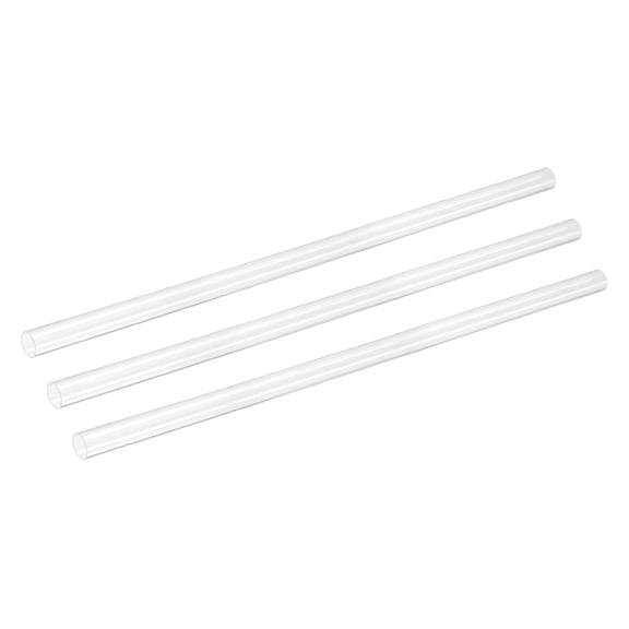 Uxcell 3 Pack Clear Rigid Acrylic Pipe, 11mm(0.43") ID x 15mm(0.59") OD 18" Round Polycarbonate Tube Plastic Tubing for Plumbing, Lighting, Aquarium, DIY Projects
