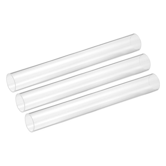 Uxcell 3 Pack Clear Rigid Acrylic Pipe, 26mm(1.02") ID x 30mm(1.18") OD 12" Round Polycarbonate Tube Plastic Tubing for Plumbing, Lighting, Aquarium, DIY Projects