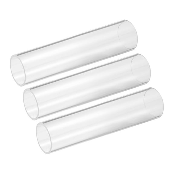 Uxcell 3 Pack Clear Rigid Acrylic Pipe, 26mm(1.02") ID x 30mm(1.18") OD 6" Round Polycarbonate Tube Plastic Tubing for Plumbing, Lighting, Aquarium, DIY Projects