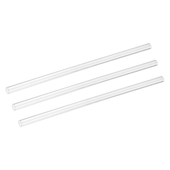 Uxcell 3 Pack Clear Rigid Acrylic Pipe, 6mm(0.24") ID x 10mm(0.39") OD 10" Round Polycarbonate Tube Plastic Tubing for Plumbing, Lighting, Aquarium, DIY Projects
