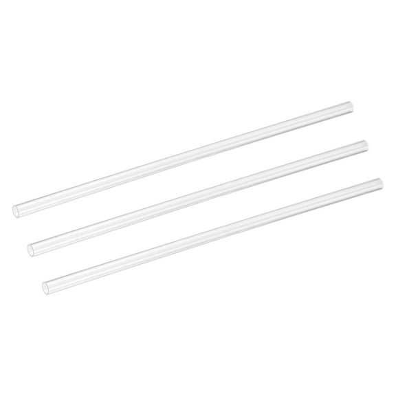 Uxcell 3 Pack Clear Rigid Acrylic Pipe, 6mm(0.24") ID x 8mm(0.31") OD 12" Round Polycarbonate Tube Plastic Tubing for Plumbing, Lighting, Aquarium, DIY Projects