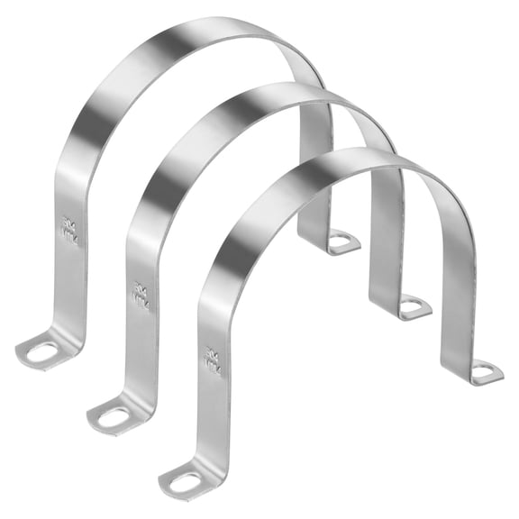 Uxcell 3-Pack Conduit Clamps, 4-1/2" 304 Stainless Steel Rigid Pipe Strap M114 U Bracket Pipe Clamps for Plumbing