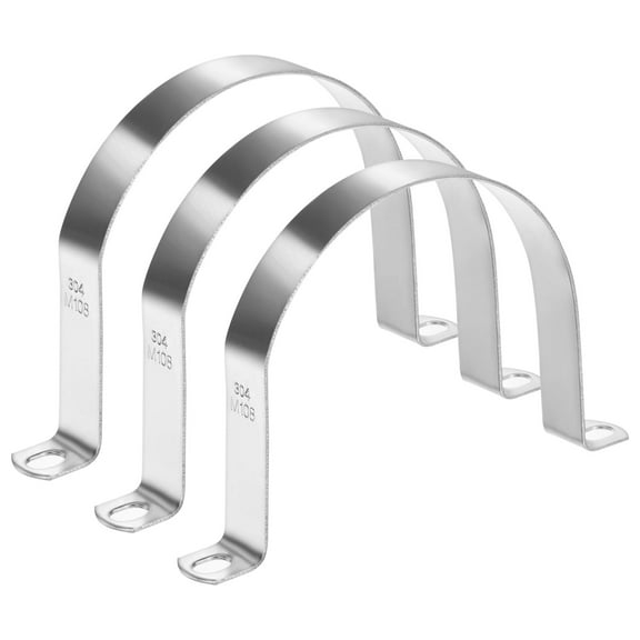 Uxcell 3-Pack Conduit Clamps, 4-1/4" 304 Stainless Steel Rigid Pipe Strap M108 U Bracket Pipe Clamps for Plumbing