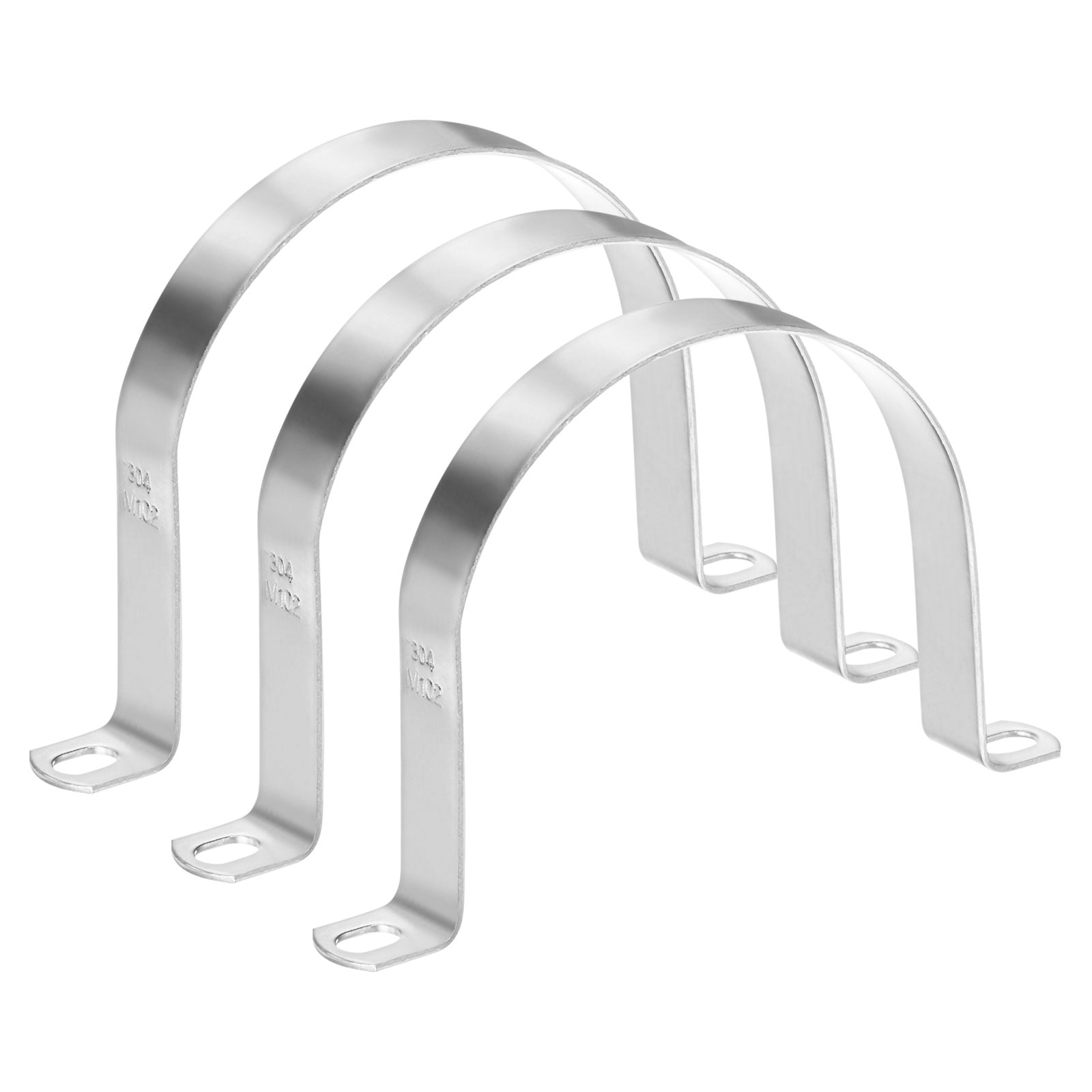 Uxcell 3-Pack Conduit Clamps, 4" 304 Stainless Steel Rigid Pipe Strap ...