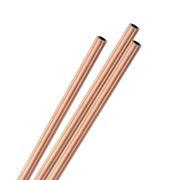 Uxcell 3-Pack Copper Round Tube, 3mm OD 0.5mm Thick 300mm Length Straight Pipe Tubing