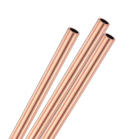 Uxcell 3-Pack Copper Round Tube, 5mm OD 0.5mm Thick 300mm Length Straight Pipe Tubing