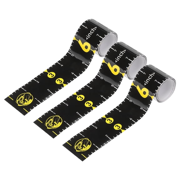Uxcell 3 Pack Fishing Ruler, Self-Adhesive Fishing Ruler for Boat Waterproof Fish Tape Measure Sticker for Boat Kayak Net Cooler, Black