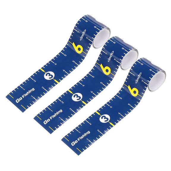 Uxcell 3 Pack Fishing Ruler, Self-Adhesive Fishing Ruler for Boat Waterproof Fish Tape Measure Sticker for Boat Kayak Net Cooler, Blue