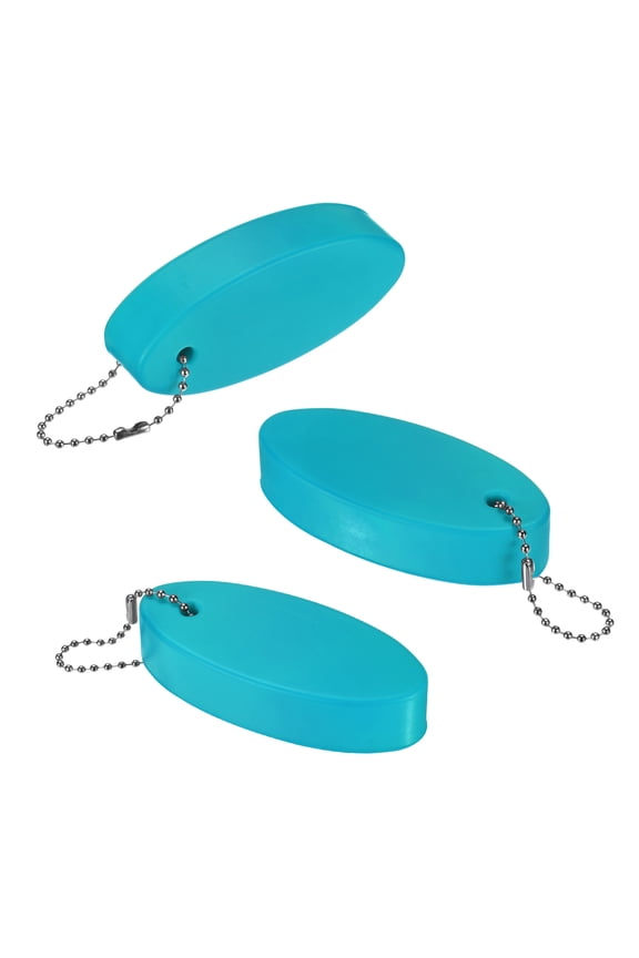 3-Pack Floating Key Chain for Boating, Waterproof Bright Color Key Rings for Outdoor Water Sport [Peacock Blue]