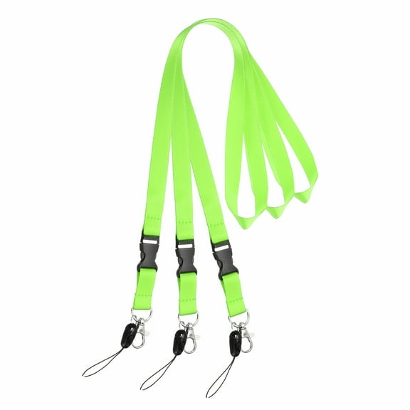 Uxcell 3 Pack Fluorescent Green Lanyards for Keys, Breakaway Lanyard for Men and ID Badges Holder