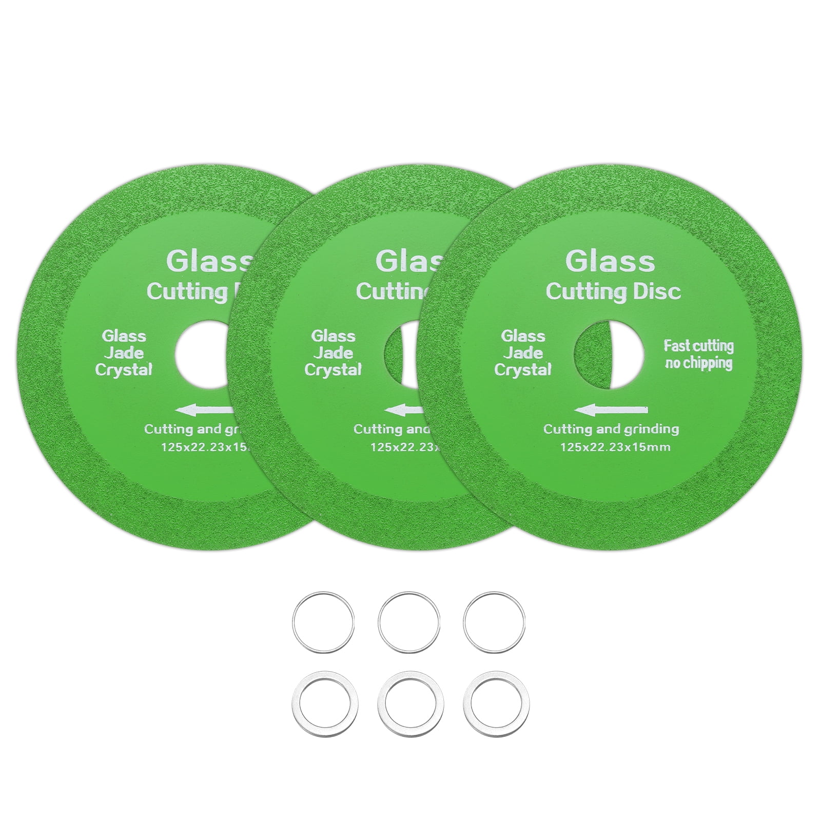 Uxcell 3 Pack Glass Cutting Disc 5 Inch for Angle Grinder 7/8" Diamond Cutting Disc Ultra-Thin Saw Blade for Grinding
