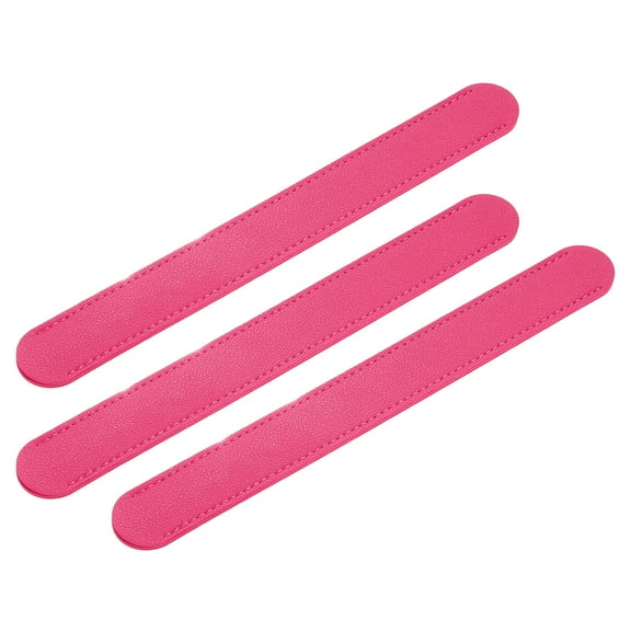 Uxcell 3 Pack Handbag Handle Leather Wrap Cover, 8.8 Inch Purse Grip Protector PU Leather Shoulder Strap Pad for Handbags Suitcase Travel Bags Strap Making Supplies, Rose Red