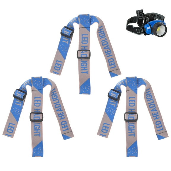 Uxcell 3-Pack Headlamp Strap Replacement Headband, High Elastic Adjustable Belt for Climbing, Gray Blue