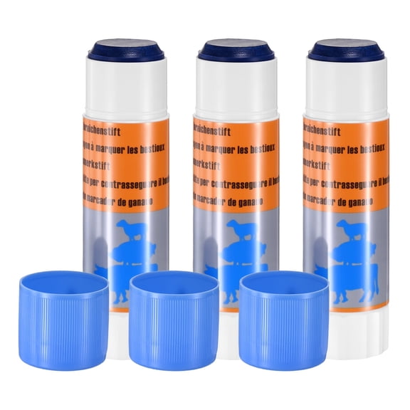 Uxcell 3-Pack Large Livestock Markers for Pig Cattle Cow Sheep, Farming Livestock Marking Accessory [Blue]