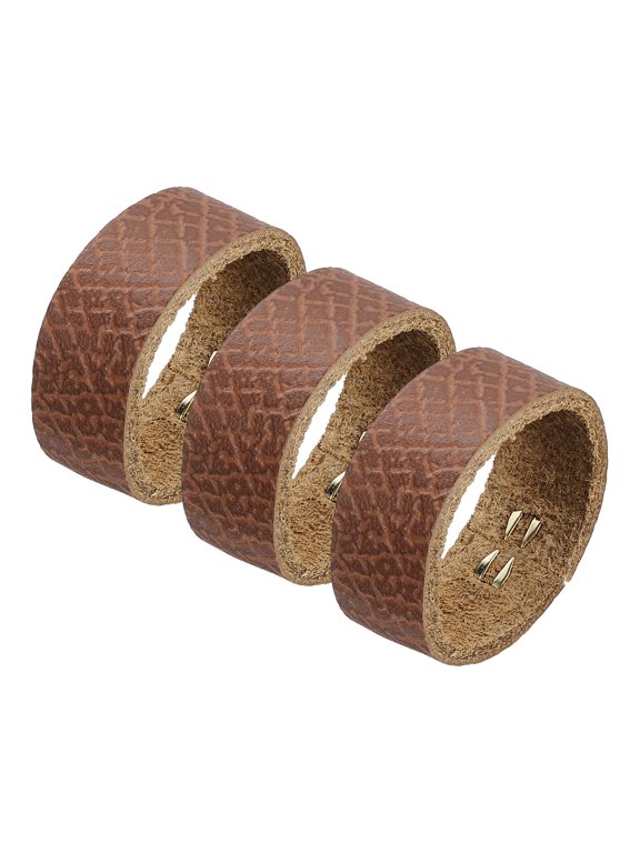 3 Pack Leather Belt Loop Keeper for 0.87 Inch Wide Belt, Brown, 2.95x0.51inch