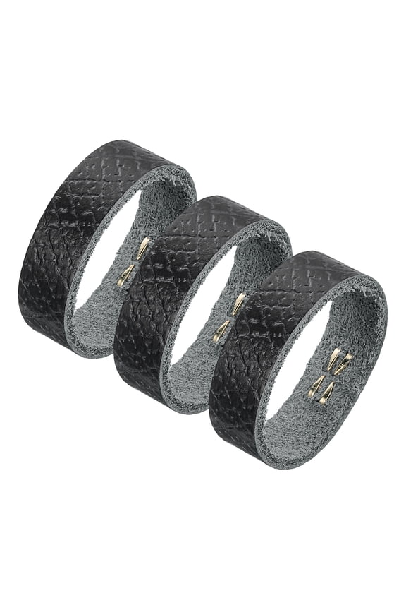 3 Pack Leather Belt Loop Keeper for 1.1 Inch Wide Belt, Black, 3.35x0.39inch