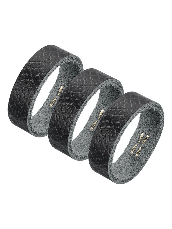 3 Pack Leather Belt Loop Keeper for 1.1 Inch Wide Belt, Black, 3.35x0.39inch