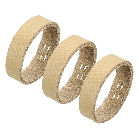 Uxcell 3 Pack Leather Belt Loop Keeper for 1.26 Inch Wide Belt, Khaki, 3.74x0.39inch