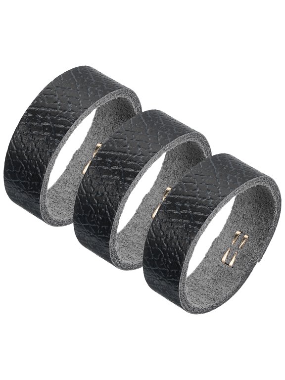3 Pack Leather Belt Loop Keeper for 1.42 Inch Wide Belt, Black, 4.13x0.51inch