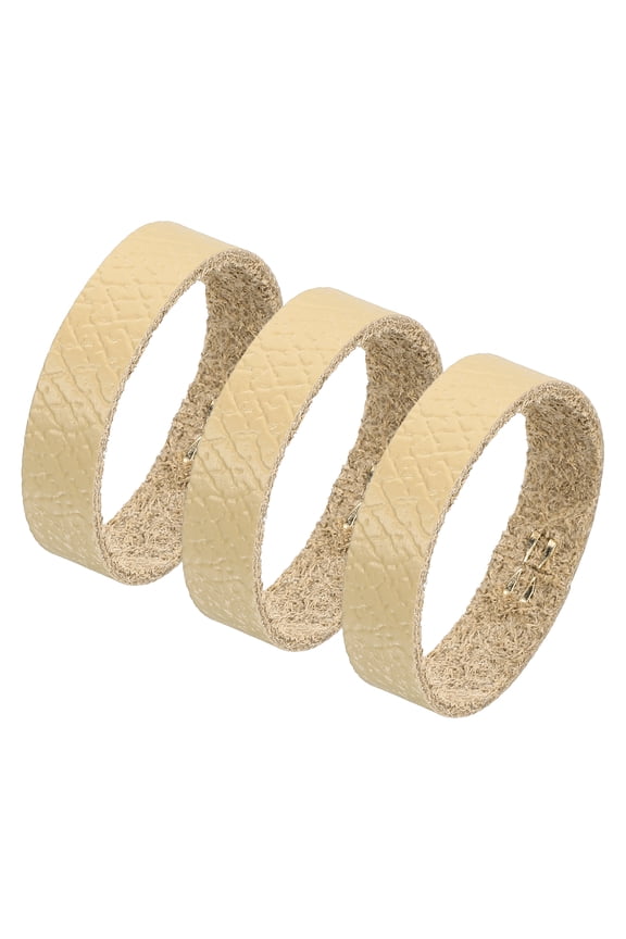 3 Pack Leather Belt Loop Keeper for 1.73 Inch Wide Belt, Khaki, 4.72x0.39inch