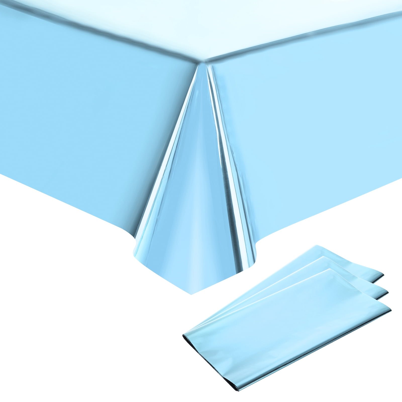 Light Blue Disposable Plastic Tablecover – 54 X 108 Inches – Perfect For Parties, Buffets & Crafting