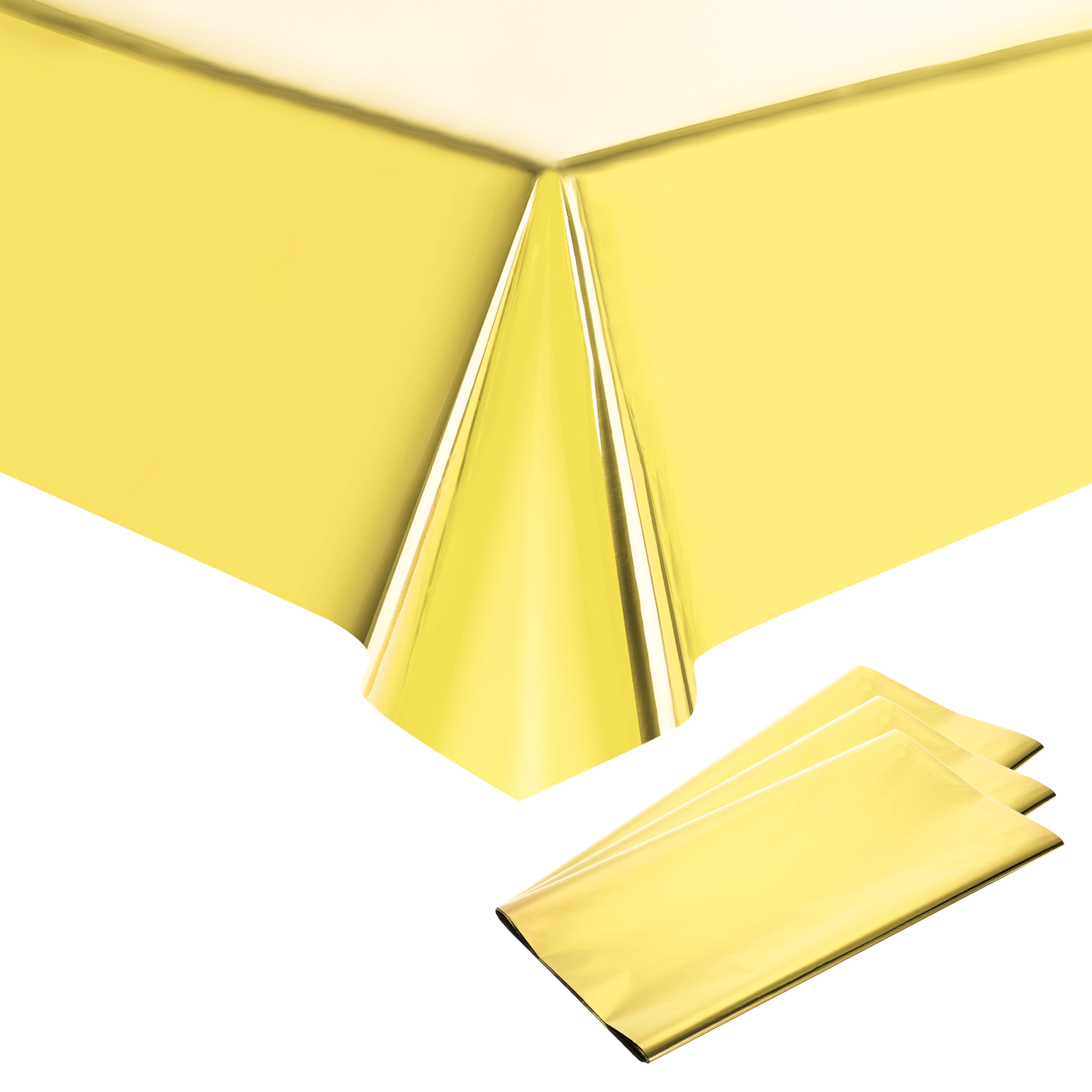 Uxcell 3 Pack Light Gold Disposable Plastic Tablecloths 54 Inch x 108