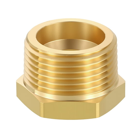 Uxcell 3 Pack Male to FeMale Adapters, 3/4" Male NPT x 1/2" FeMale NPT Brass Hex Bushing Reducer for Industrial, Automotive, Fluid Transfer, Home Gardening, Water Treatment