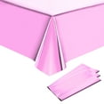 thumbnail image 1 of Uxcell 3 Pack Pink Disposable Plastic Tablecloths 54 Inch x 108 Inch Shiny Table Covers for Birthday Parties, 1 of 6