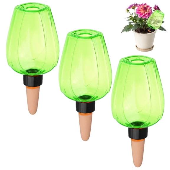 Uxcell 3-Pack Plant Self Watering Globes, 5.1 oz Rose Water Bulbs for Indoor Plants, Self Watering Spikes [Green]