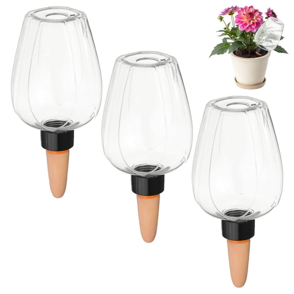 Uxcell 3-Pack Plant Self Watering Globes, 5.1 oz Rose Water Bulbs for Indoor Plants, Self Watering Spikes [White]