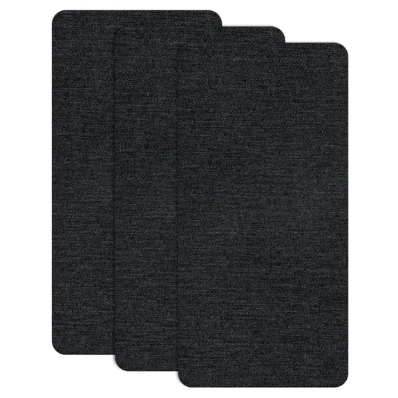Uxcell 3-Pack Polyester Repair Patches, 7.9 x 3.9" Self-Adhesive Fabric Repair Patches for Sofas, Denim Black