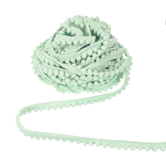 Uxcell 3-Pack Pom Pom Ball Fringe Trim, 10 Yards 5mm Mini Pom Pom Trim Ribbon for Home Decoration/DIY Crafts, Light Green
