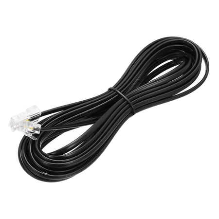 Uxcell 3 Pack RJ45 8P4C to RJ11 6P4C Adapter Converter Cable, RJ45 to RJ11 Adapter Telephone Handset Cord for Home, Office, 16.4ft, Black