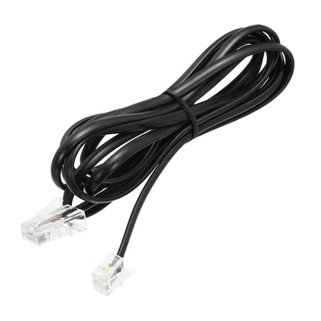 Uxcell 3 Pack RJ45 8P4C to RJ11 6P4C Adapter Converter Cable, RJ45 to RJ11 Adapter Telephone Handset Cord for Home, Office, 6.6ft, Black