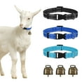 thumbnail image 1 of Uxcell 3-Pack Reflective Goat Collars with Bells, 13.8"-20.5" Polyester Adjustable Pet Collar with Anti-Lost Grazing Copper Bell for Small Farm Animal/Sheep/Cow [Black, Dark Blue, Blue], 1 of 7