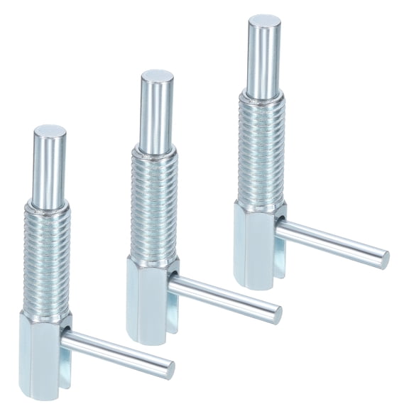 Uxcell 3 Pack Retractable Indexing Plunger Pin, M12 L Spring Plunger Carbon Steel Spring Loaded Latch Telescopic Locking Pin for Machinery Shipbuilding