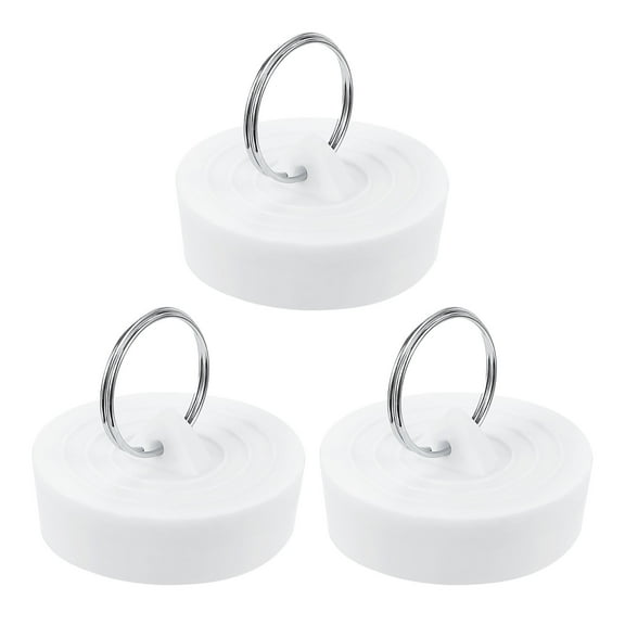 Uxcell 3 Pack Rubber Sink Plug, Bathtub Drain Stopper Fit for 1-5/8" to 1-3/4", White