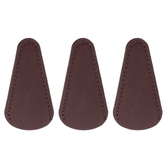 Uxcell 3 Pack Scissors Sheath, 2.9" x 1.5" Scissors Cover Protector PU Leather Portable Collect Bags for Eyebrow Trimming Beauty Tool Protection, Brown