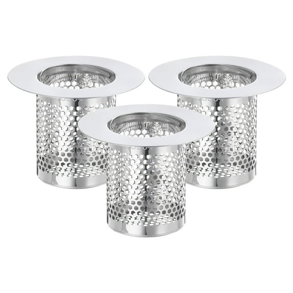 Uxcell 3 Pack Shower Drain Strainer, 2" x 2.5" Stainless Steel Deep Sink Hair Catcher