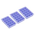 thumbnail image 1 of Uxcell 3 Pack Silicone Ice Tray Tray with Lid for Freezer Square Ice Tray Mould 15 Grid Per Tray, Blue, 1 of 6