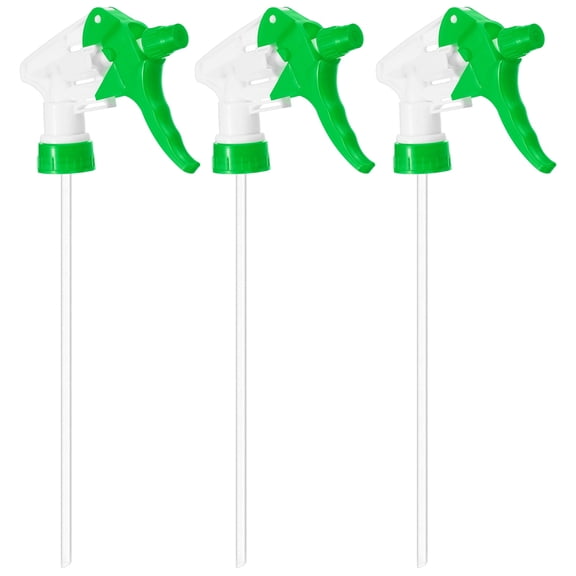 Uxcell 3-Pack Spray Bottle Nozzle Replacement, Plastic Heavy Duty Trigger Spray Nozzle Head with Tube [Green, Head Only]