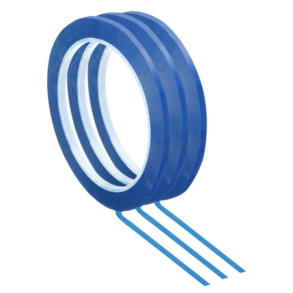 Uxcell 3 Pack Whiteboard Tape, 2.5mm 0.1 Inch Art Tape Dry Erase Board Pinstripe Thin Tape for Graphic Chart Grid, Blue