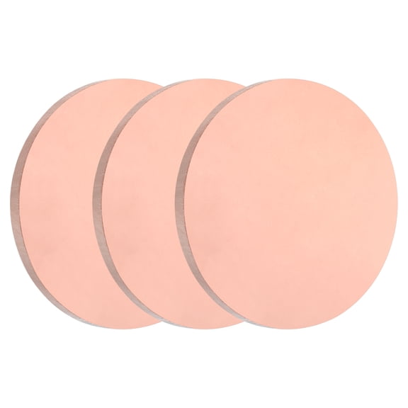 Uxcell 3 PackCopper Round Plate, 0.1"(2.5mm) Thick 1.2"(30mm) Dia T2 Pure Copper Sheet