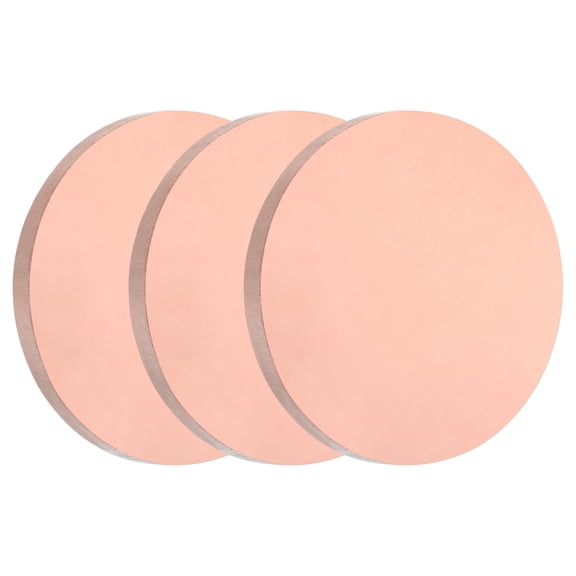 Uxcell 3 PackCopper Round Plate, 0.12"(3mm) Thick 1.2"(30mm) Dia T2 Pure Copper Sheet