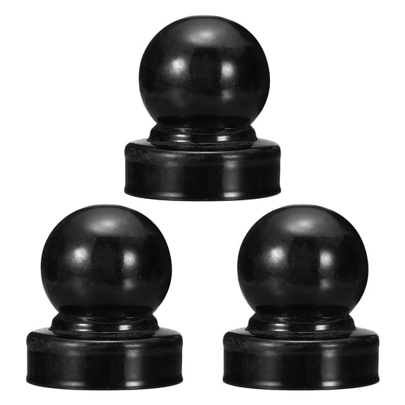 Uxcell 3 PackMetal Ball Post Cap, 1.3 x 1.3 Inch Round Fence Post Cap with Ball Top, Decorative Iron Pipe Caps for Square Posts, Handrail Guardrail, Deck Railing, Gate, Mailbox, Black